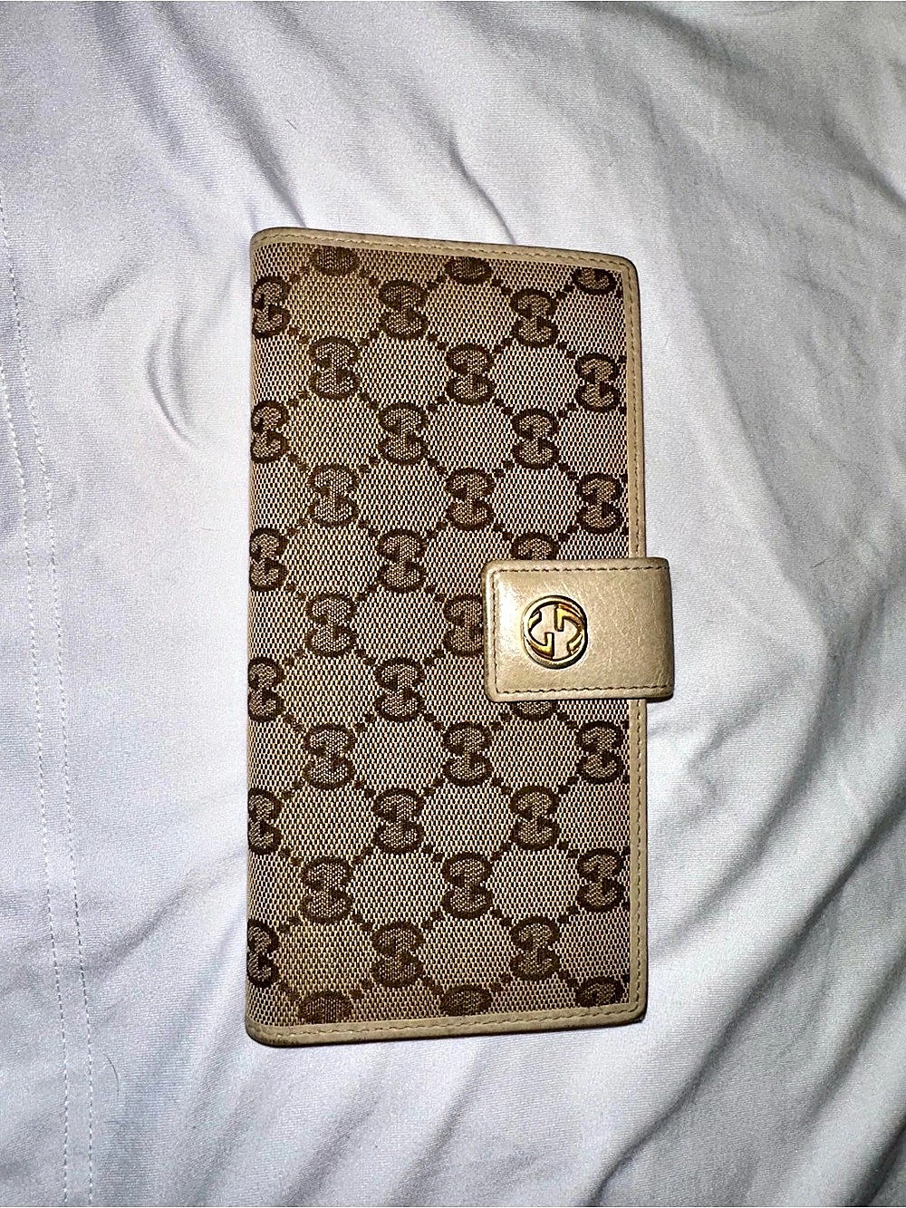 Gucci Beige GG Canvas & Leather Miss GG Continental Wallet